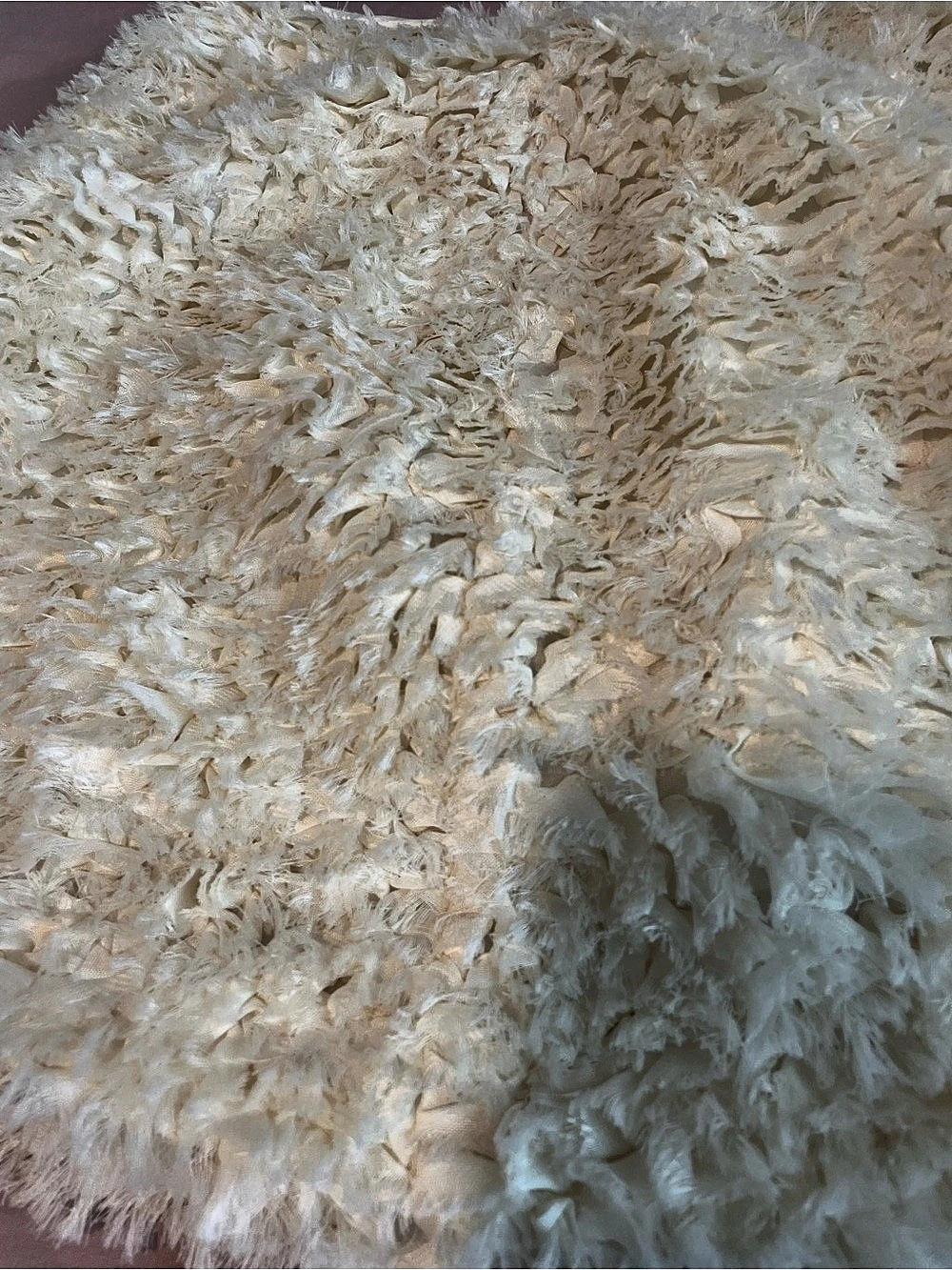 Anthropologie Shaggy Mini Skirt in Cream New - Picture 5 of 6